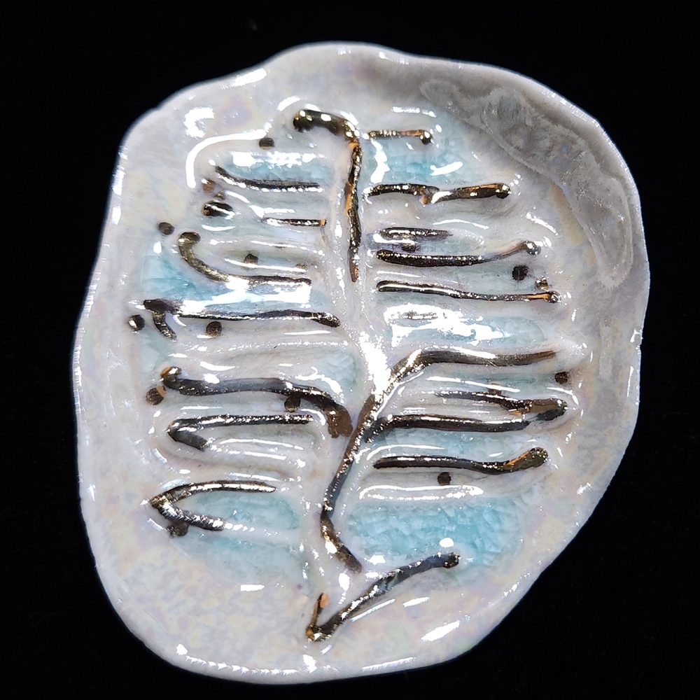 Handcrafted Ceramic Leaf brooch
